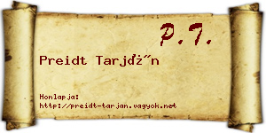 Preidt Tarján névjegykártya